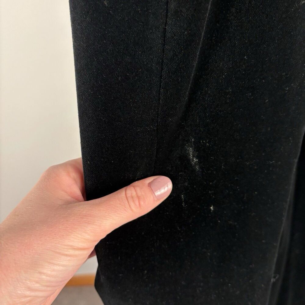 Vintage Black Velvet Long Opera Coat Dress Gothic Evening J S Collections Small - Picture 6 of 12